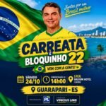 Direita se reúne neste sábado em Guarapari para carreata e Bloquinho 22 em apoio a Flávio Bolsonaro